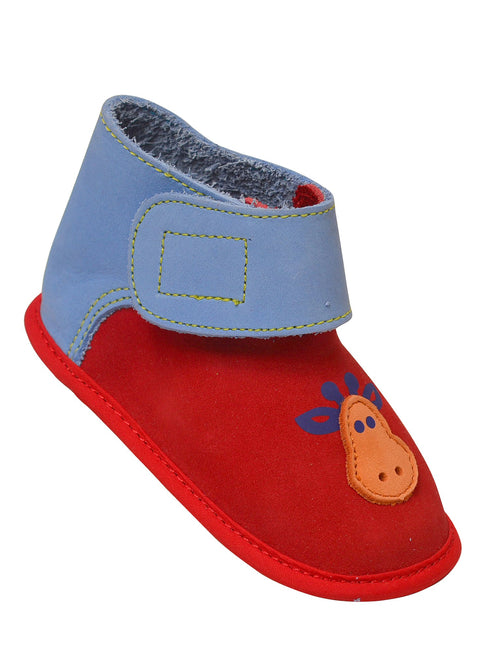 L`Amour Baby Boys Red Blue Hook and Loop Giraffe Boots 1-4 Baby - SophiasStyle.com